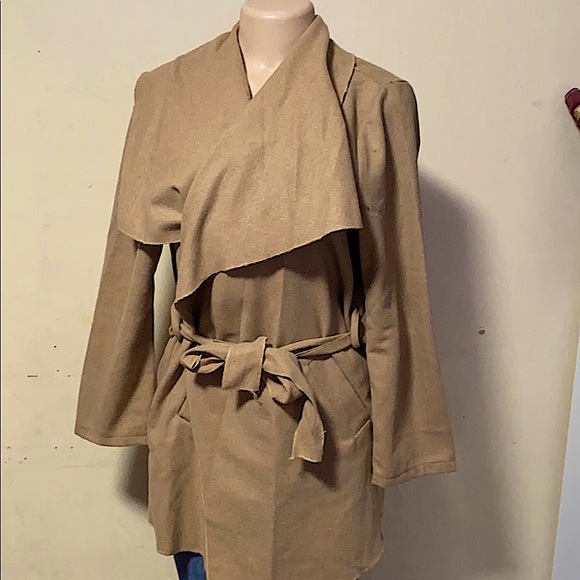 Romacci womens lapel long sleeve trench Jacket - Picture 4 of 6